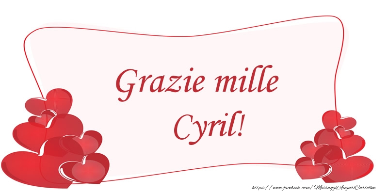Cartoline di grazie - Cuore | Grazie mille Cyril!