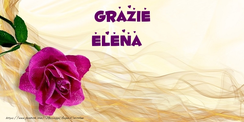 Cartoline di grazie - Fiori | Grazie Elena