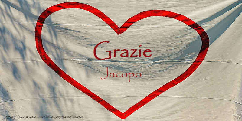 Cartoline di grazie - Cuore | Grazie Jacopo