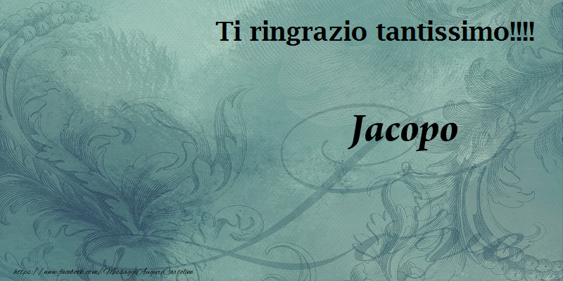 Cartoline di grazie - Ti ringrazzio Jacopo