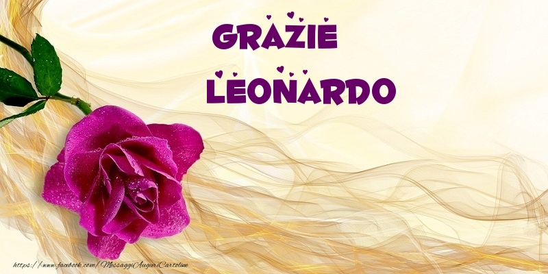 Cartoline di grazie - Fiori | Grazie Leonardo