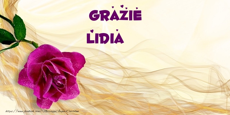 Cartoline di grazie - Fiori | Grazie Lidia