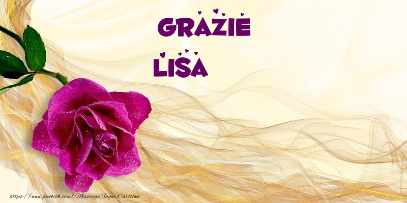 Cartoline di grazie - Fiori | Grazie Lisa