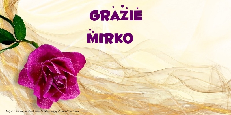 Cartoline di grazie - Fiori | Grazie Mirko