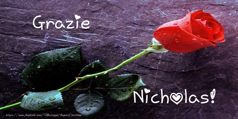 Cartoline di grazie - Rose | Grazie Nicholas!