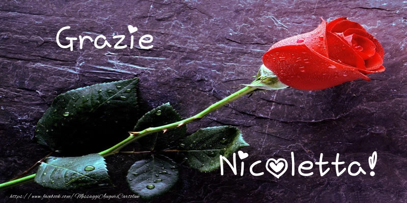 Cartoline di grazie - Rose | Grazie Nicoletta!