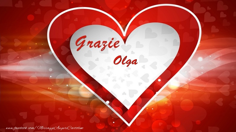 Cartoline di grazie - Cuore | Grazie Olga