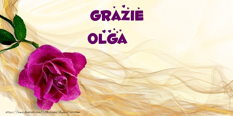 Cartoline di grazie - Fiori | Grazie Olga