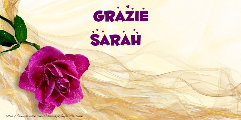Cartoline di grazie - Fiori | Grazie Sarah