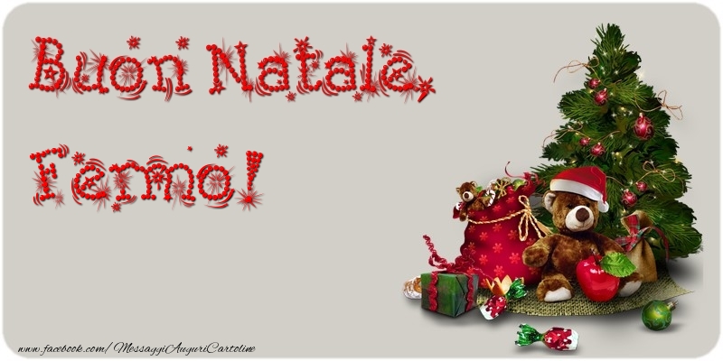 Cartoline di Natale - Albero Di Natale & Animali & Regalo | Buon Natale, Fermo