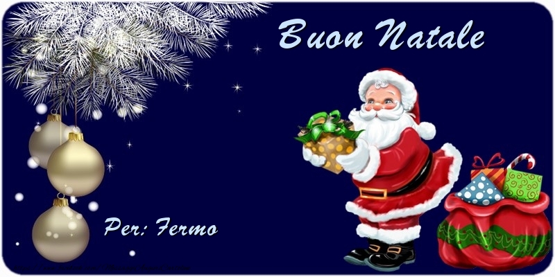 Cartoline di Natale - Albero Di Natale & Babbo Natale & Palle Di Natale & Regalo | Buon Natale Fermo