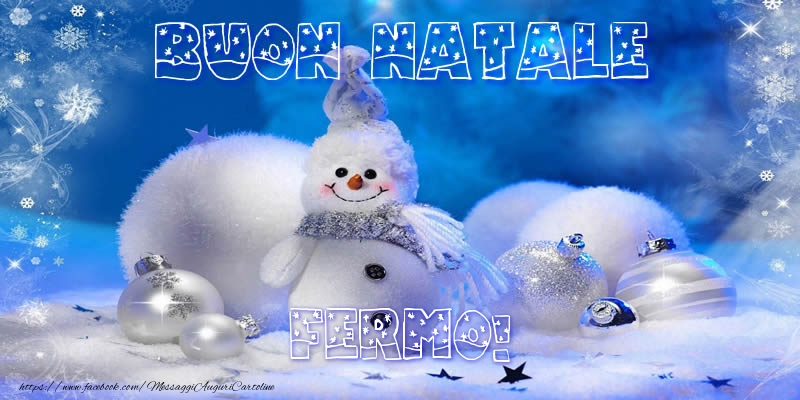 Cartoline di Natale - Palle Di Natale & Pupazzo Di Neve | Buon Natale Fermo!