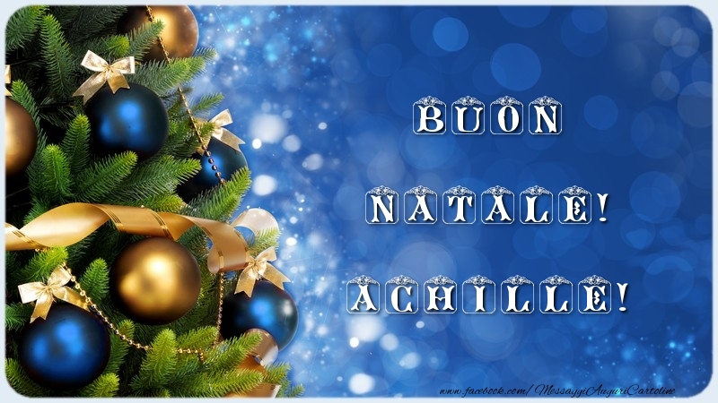 Cartoline di Natale - Albero Di Natale & Palle Di Natale | Buon Natale! Achille