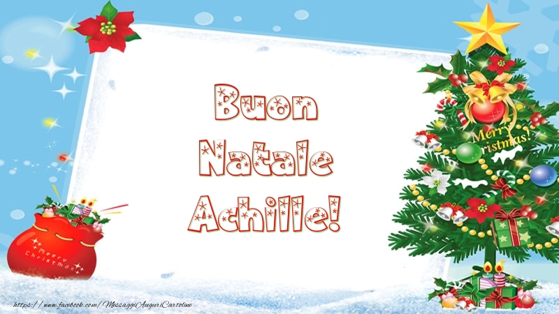 Cartoline di Natale - Albero Di Natale & Regalo | Buon Natale Achille!