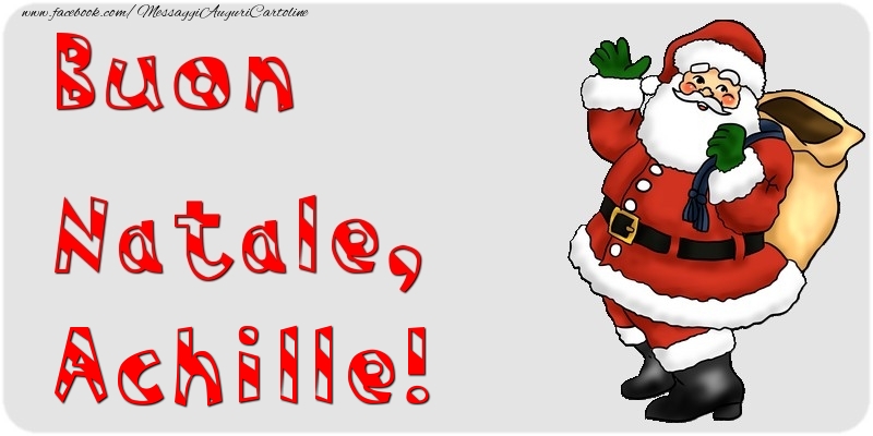 Cartoline di Natale - Babbo Natale & Regalo | Buon Natale, Achille