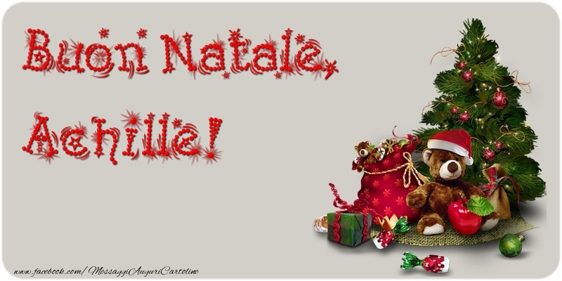 Cartoline di Natale - Albero Di Natale & Animali & Regalo | Buon Natale, Achille