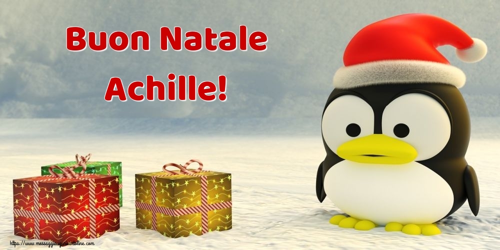 Cartoline di Natale - Animali & Regalo | Buon Natale Achille!