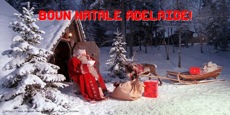 Cartoline di Natale - Albero Di Natale & Babbo Natale & Regalo | Boun Natale Adelaide!
