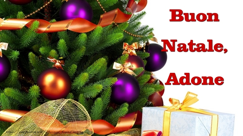 Cartoline di Natale - Albero Di Natale & Palle Di Natale & Regalo | Buon Natale, Adone