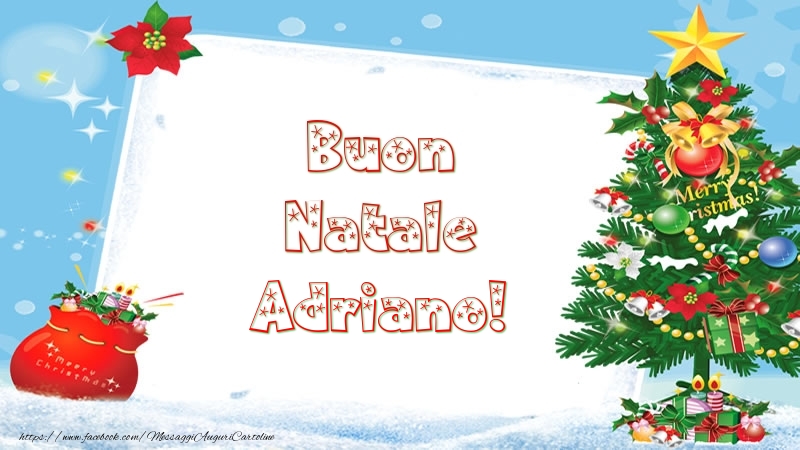 Cartoline di Natale - Albero Di Natale & Regalo | Buon Natale Adriano!