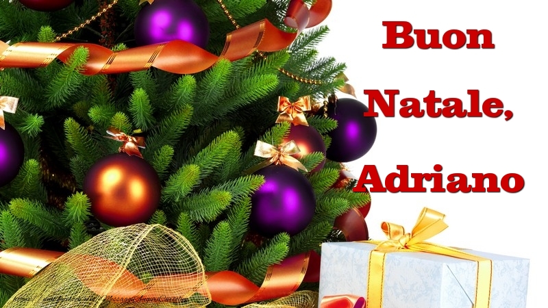 Cartoline di Natale - Albero Di Natale & Palle Di Natale & Regalo | Buon Natale, Adriano