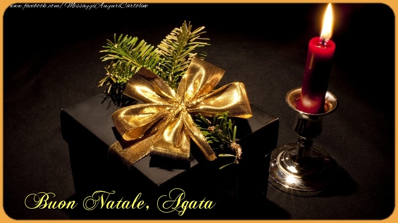 Cartoline di Natale - Candele & Regalo | Agata