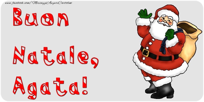 Cartoline di Natale - Babbo Natale & Regalo | Buon Natale, Agata