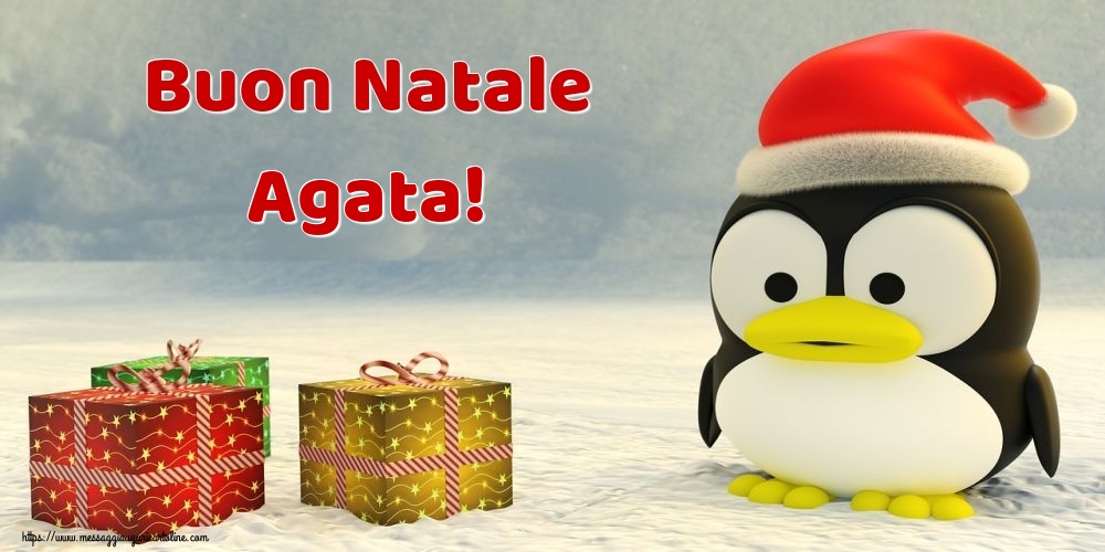 Cartoline di Natale - Animali & Regalo | Buon Natale Agata!