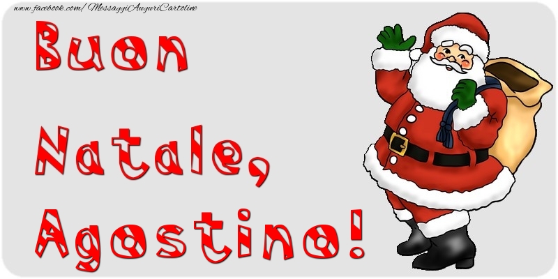 Cartoline di Natale - Babbo Natale & Regalo | Buon Natale, Agostino