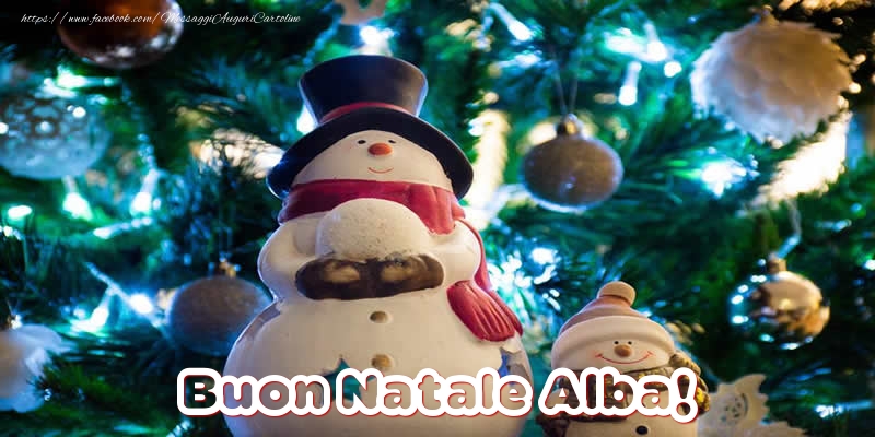 Cartoline di Natale - Pupazzo Di Neve | Buon Natale Alba!