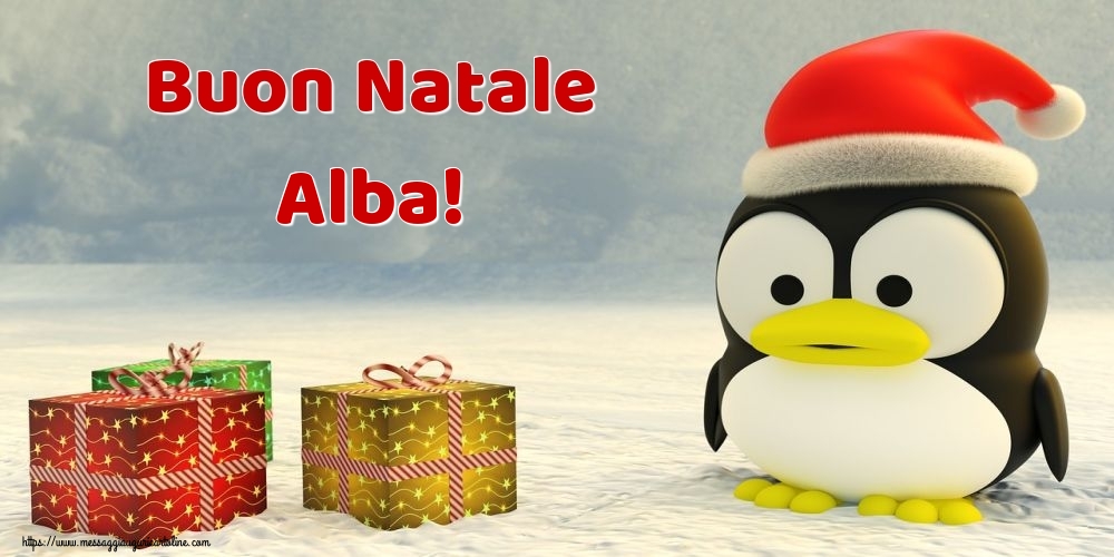 Cartoline di Natale - Animali & Regalo | Buon Natale Alba!