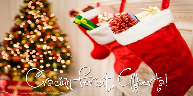 Cartoline di Natale - Albero Di Natale & Regalo | Buon Natale, Alberta!