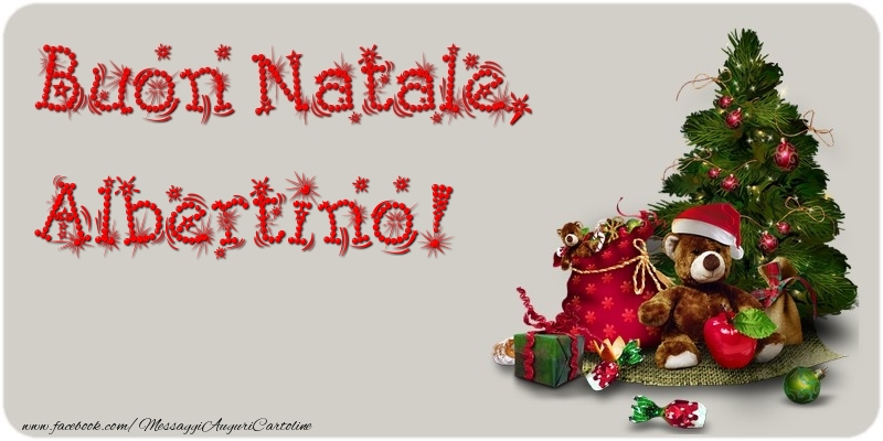Cartoline di Natale - Albero Di Natale & Animali & Regalo | Buon Natale, Albertino