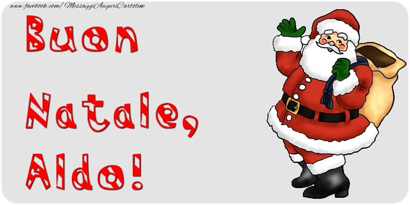 Cartoline di Natale - Babbo Natale & Regalo | Buon Natale, Aldo