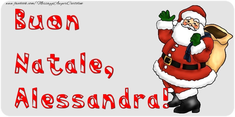 Cartoline di Natale - Babbo Natale & Regalo | Buon Natale, Alessandra