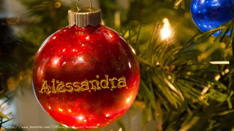 Cartoline di Natale - Palle Di Natale | Il tuo nome sul globo di Natale Alessandra