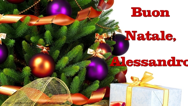 Cartoline di Natale - Albero Di Natale & Palle Di Natale & Regalo | Buon Natale, Alessandro