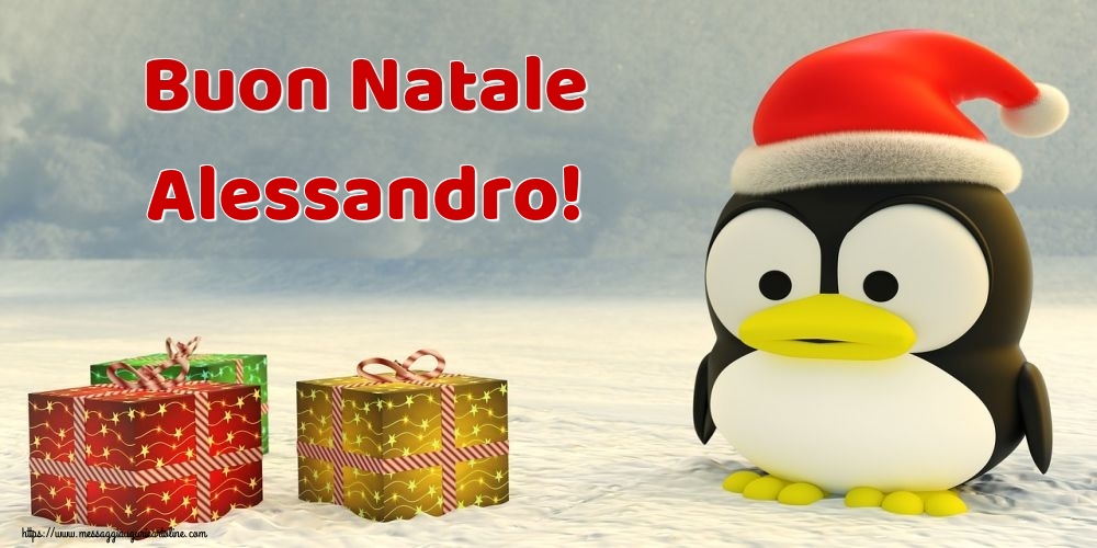 Cartoline di Natale - Animali & Regalo | Buon Natale Alessandro!