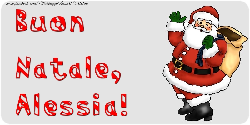 Cartoline di Natale - Babbo Natale & Regalo | Buon Natale, Alessia