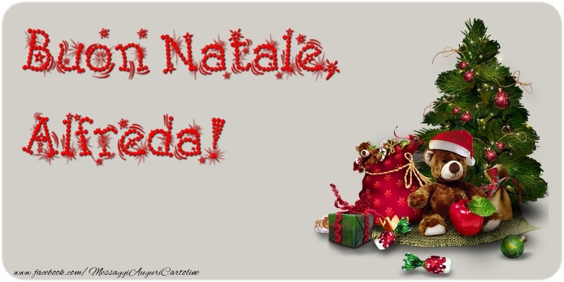 Cartoline di Natale - Albero Di Natale & Animali & Regalo | Buon Natale, Alfreda