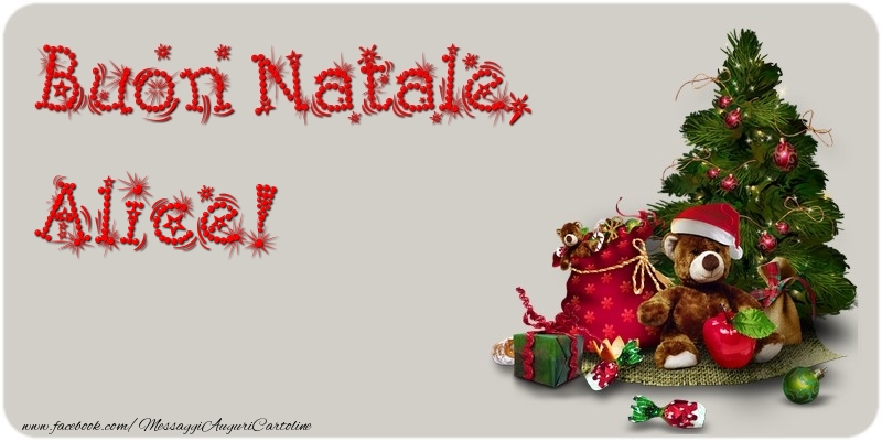 Cartoline di Natale - Albero Di Natale & Animali & Regalo | Buon Natale, Alice