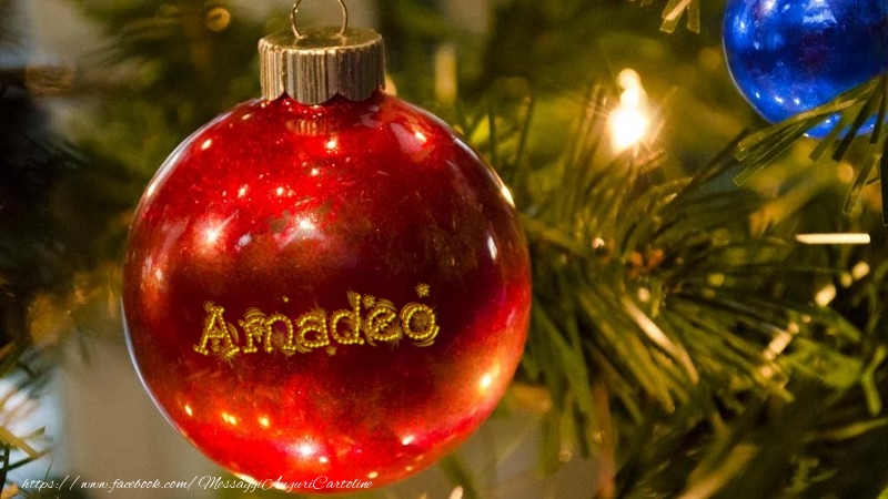 Cartoline di Natale - Il tuo nome sul globo di Natale Amadeo