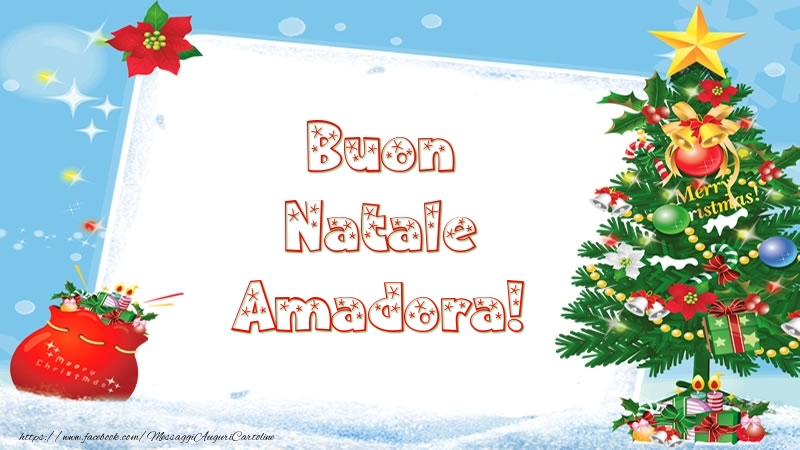 Cartoline di Natale - Albero Di Natale & Regalo | Buon Natale Amadora!