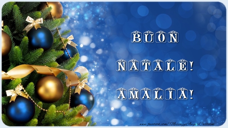 Cartoline di Natale - Albero Di Natale & Palle Di Natale | Buon Natale! Amalia
