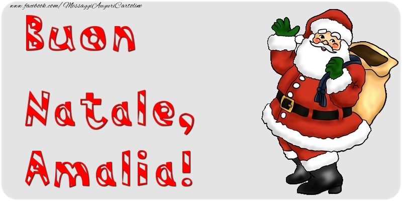 Cartoline di Natale - Babbo Natale & Regalo | Buon Natale, Amalia