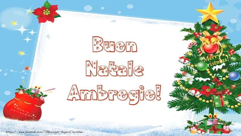 Cartoline di Natale - Albero Di Natale & Regalo | Buon Natale Ambrogio!