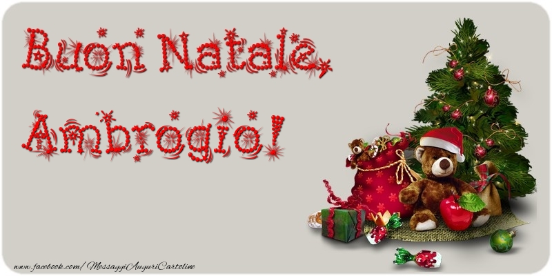 Cartoline di Natale - Albero Di Natale & Animali & Regalo | Buon Natale, Ambrogio