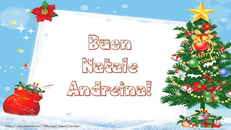 Cartoline di Natale - Albero Di Natale & Regalo | Buon Natale Andreina!