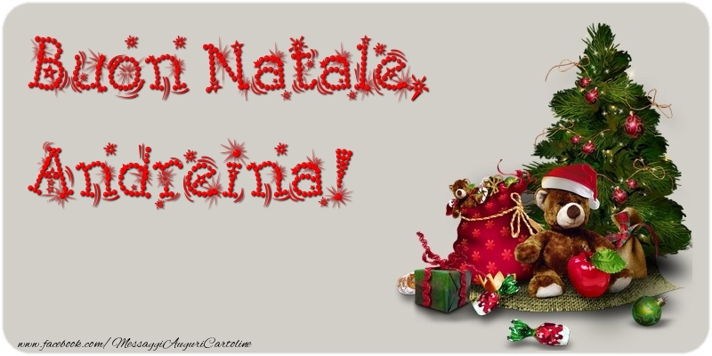 Cartoline di Natale - Albero Di Natale & Animali & Regalo | Buon Natale, Andreina
