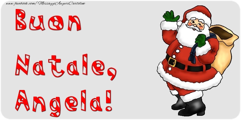 Cartoline di Natale - Babbo Natale & Regalo | Buon Natale, Angela